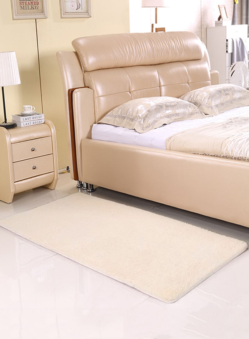 Rectangle Antiskid Comfortable Bedside Rug Beige 160x230centimeter