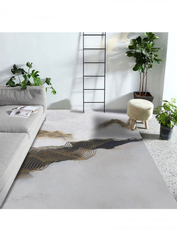 Modern Print Anti-Skidding Abrasion Resistance Simple Rug White/Black/Brown 140 x 200cm