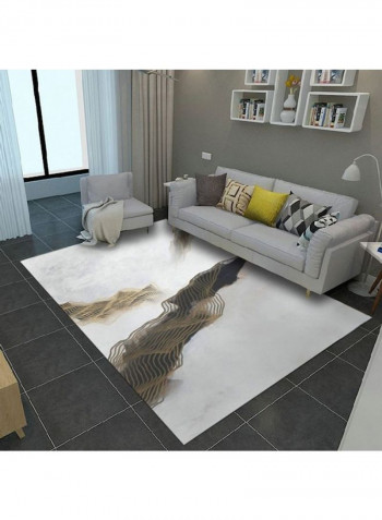 Modern Print Anti-Skidding Abrasion Resistance Simple Rug White/Black/Brown 50 x 80cm