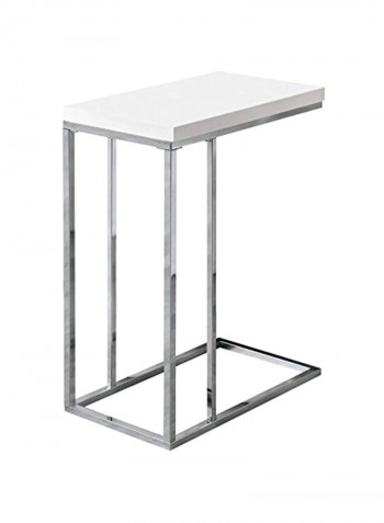 Chrome Accent C Shape Table White/Silver