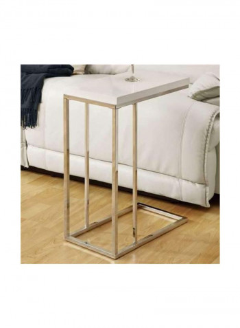 Chrome Accent C Shape Table White/Silver