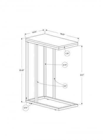 Chrome Accent C Shape Table White/Silver