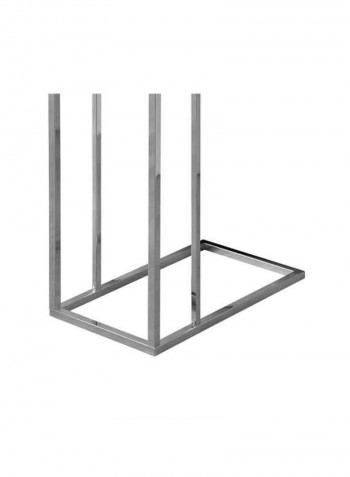 Chrome Accent C Shape Table White/Silver