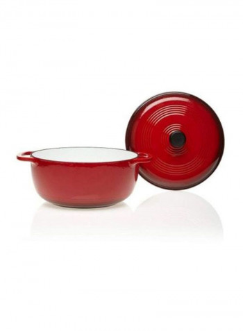 Enameled Cast-Iron Dutch Oven With Lid Red 13.56x10.98x4.68inch
