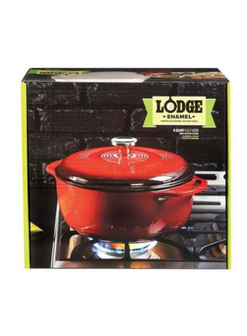 Enameled Cast-Iron Dutch Oven With Lid Red 13.56x10.98x4.68inch