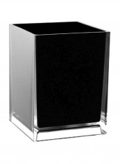 Rectangular Dustbin Black 2.5x7.09inch
