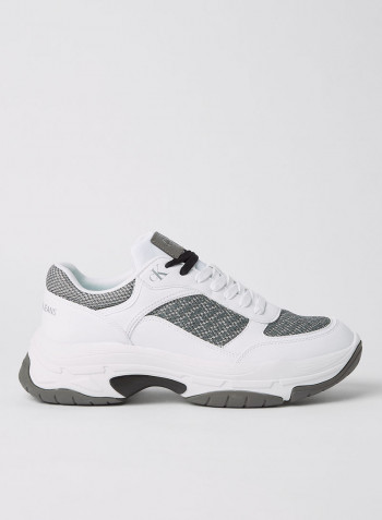 Contrast Logo Chunky Sneakers Bright White