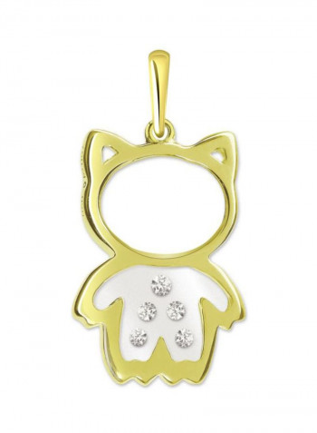 18 Karat Gold Diamond Studded Kitty Pendant