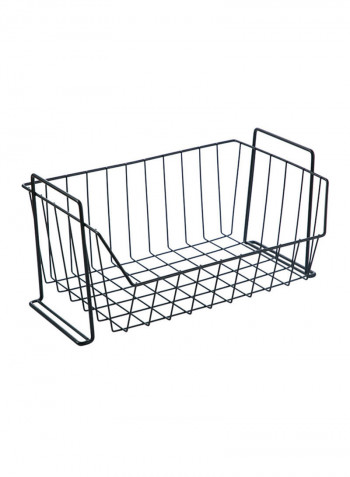 Wrought Iron Storage Basket Black 33x15x20centimeter