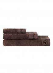 Set of 3 Lester Towels Brown 40x60centimeter
