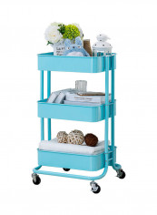 Moveable Organizer Cart Mobile Storage Shelves Basket Blue reviews Moveable Organizer Cart Mobile Storage Shelves Basket Blue
