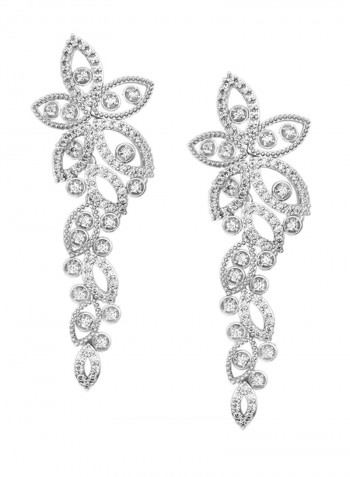 925 Sterling Silver Dangle Earrings With Cubin Zircon Studded