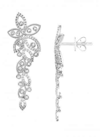 925 Sterling Silver Dangle Earrings With Cubin Zircon Studded