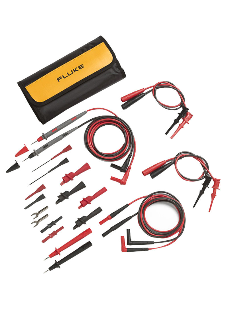Deluxe Electronic Silicone Insulated Test Lead Kit Multicolour