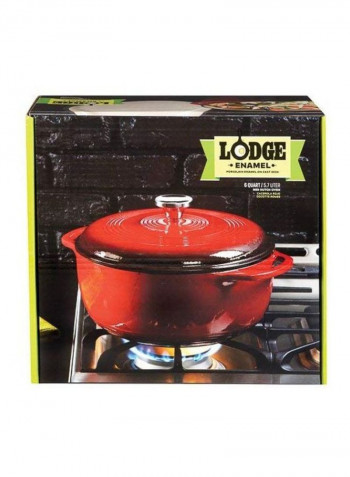 Enamelled Dutch Oven Red 33.6x15.24x29.5cm
