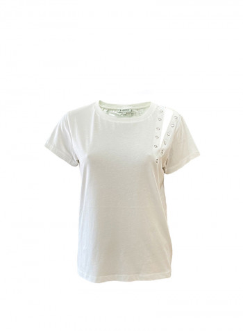 Solid Pattern Casual T-Shirt White