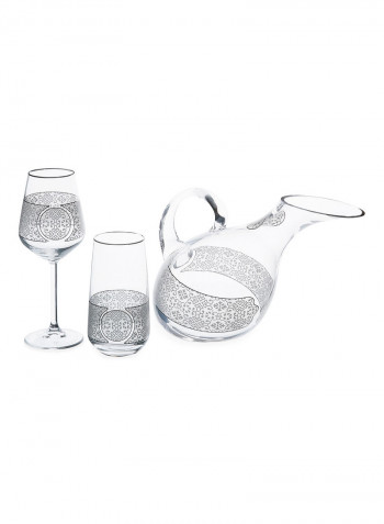 25-Piece Set With Karafe, Goblet & Juice Tumbler White