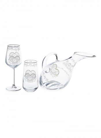 25-Piece Set With Karafe, Goblet & Juice Tumbler White