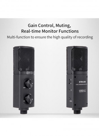 Professional Condenser Cardioid Microphone LU-D8123 Black