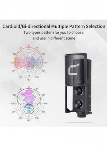 Professional Condenser Cardioid Microphone LU-D8123 Black