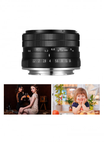 High Resolution Large Aperture Standard Camera Prime Lens Black