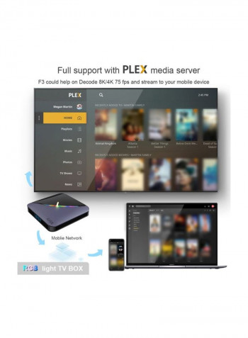 TV Set Top Box With Remote Control A95X F3 Black
