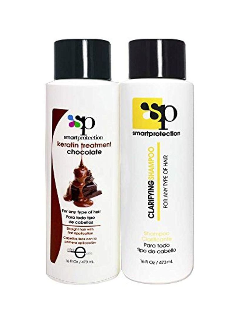Pack Of 2 Keratin Treatment With Clarifying Shampoo