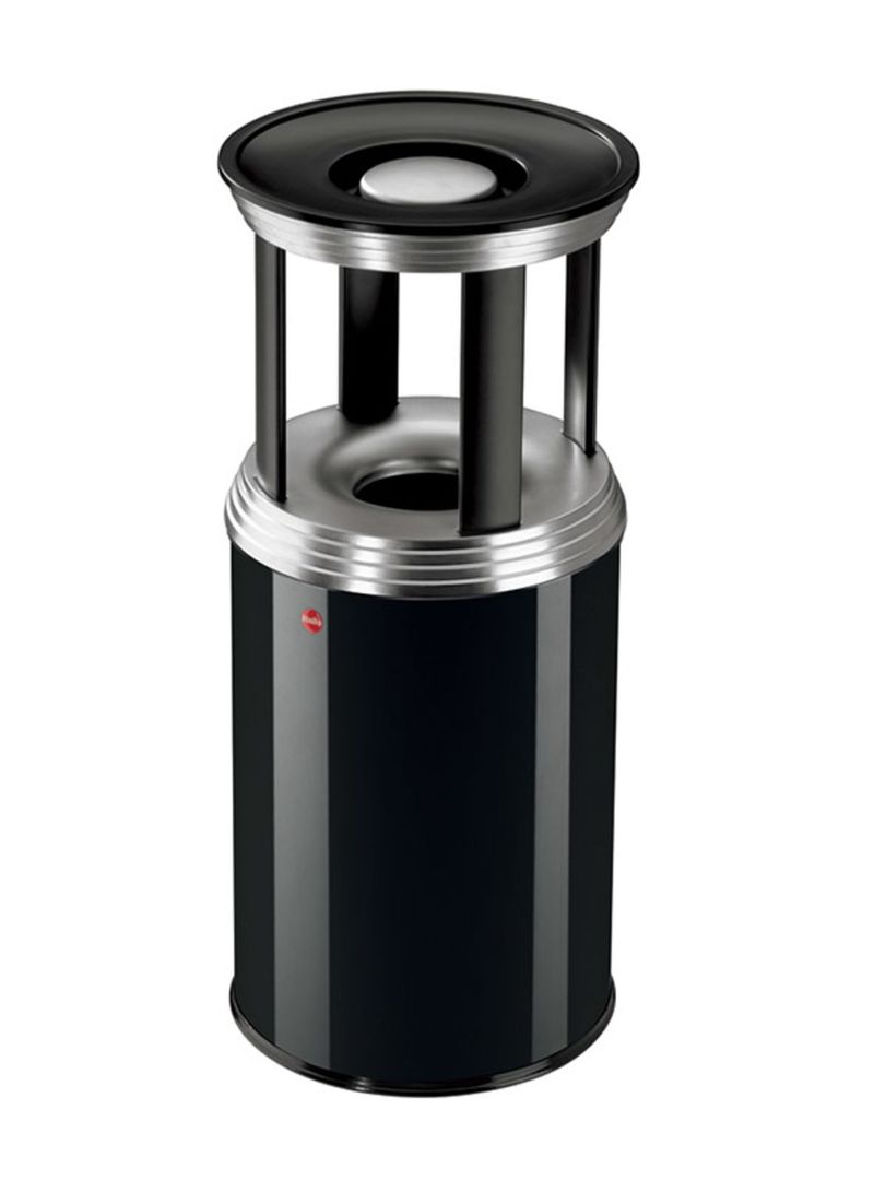 Ashtray and Wastepaper Bin With Flame Extingushing Removable Lid  - HLO-0930-439 Black 30L