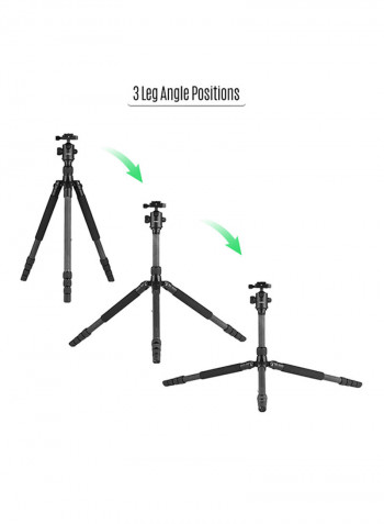 Portable Tripod With Ball Head Carry Bag Grey/Black