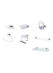 7-Piece Bathroom Accessories Set Silver