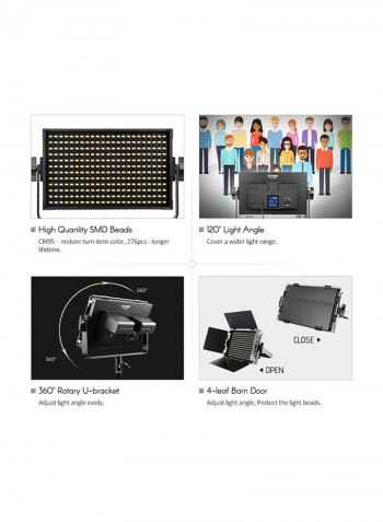 276 LED Video Light Panel VL-S50B Black