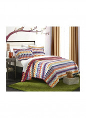 3-Piece Sierra Navajo Southwestern Comforter Set Red/White/Yellow Full/Queen