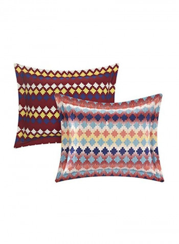 3-Piece Sierra Navajo Southwestern Comforter Set Red/White/Yellow Full/Queen