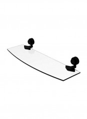 Venus Collection Groovy Accents Glass Shelf Black/Clear 18inch