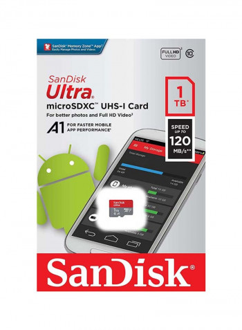 Ultra Class 10 MicroSDXC UHS-I Memory Card 1TB Grey/Red/White