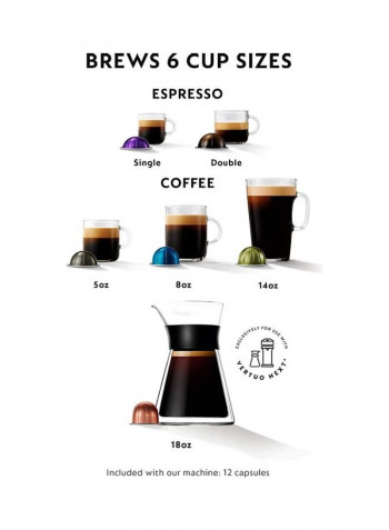 Vertuo Next Capsule Coffee And Espresso Machine Centrifusion Technology With Wifi And Bluetooth 1500 W BNV520MTB1BUC1XN910N Black