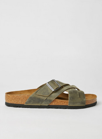Lugano Leather Sandals Green
