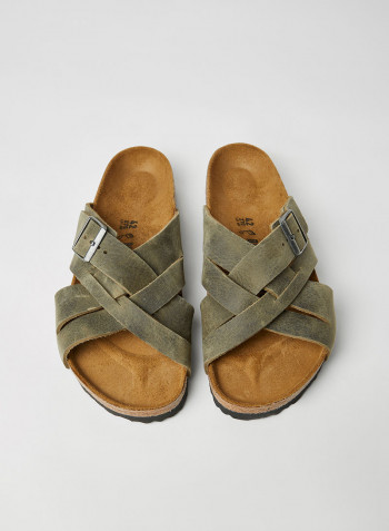 Lugano Leather Sandals Green