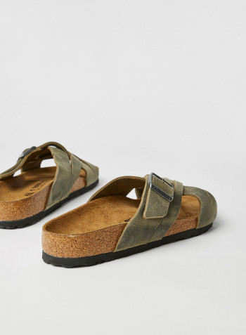 Lugano Leather Sandals Green