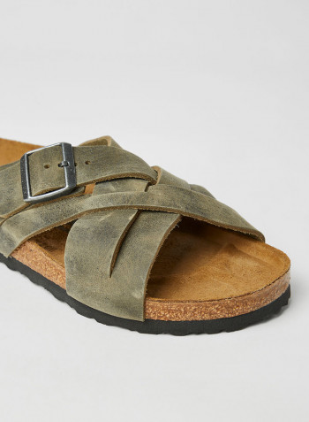 Lugano Leather Sandals Green