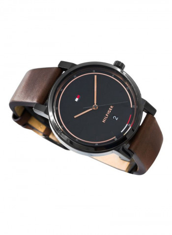 Men's Leather Analog Wrist Watch 1791736