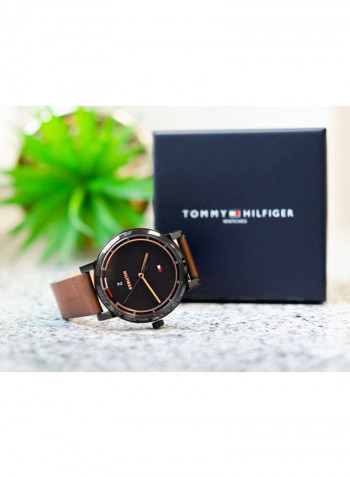 Men's Leather Analog Wrist Watch 1791736