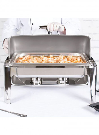 Roll Top Chafing Dish Silver 44x46x62centimeter