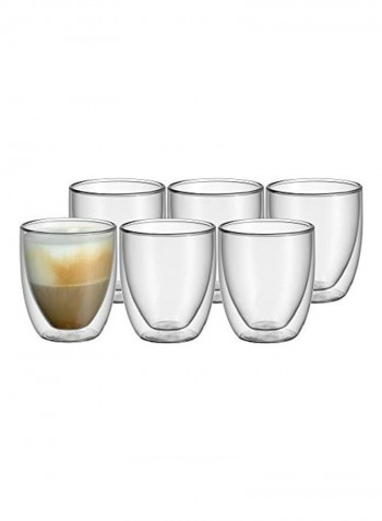 6-Piece Double Wall Mug Clear