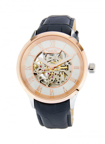 Men's Leather Analog Wrist Watch 3541G1UWN