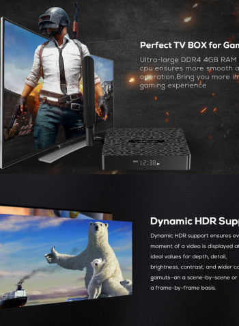 N6 Plus  Android 9.0 Smart TV Box With Remote Control V7725EU-64G_P Black