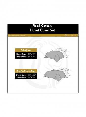 3-Piece Embroidered Elmwood Duvet Cover Set Grey/Beige King