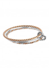 3-Piece Heart Charm Sterling Silver Bracelet
