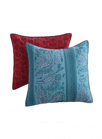 4-Piece Bohemian Printed Quilt Set Black/Blue/Red Twin