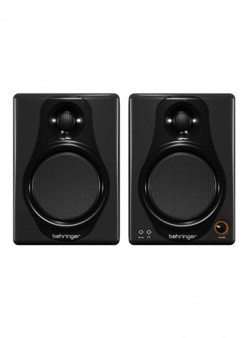 2-Piece Bi-Amped Digital Monitor Speaker Set MEDIA40USB Black
